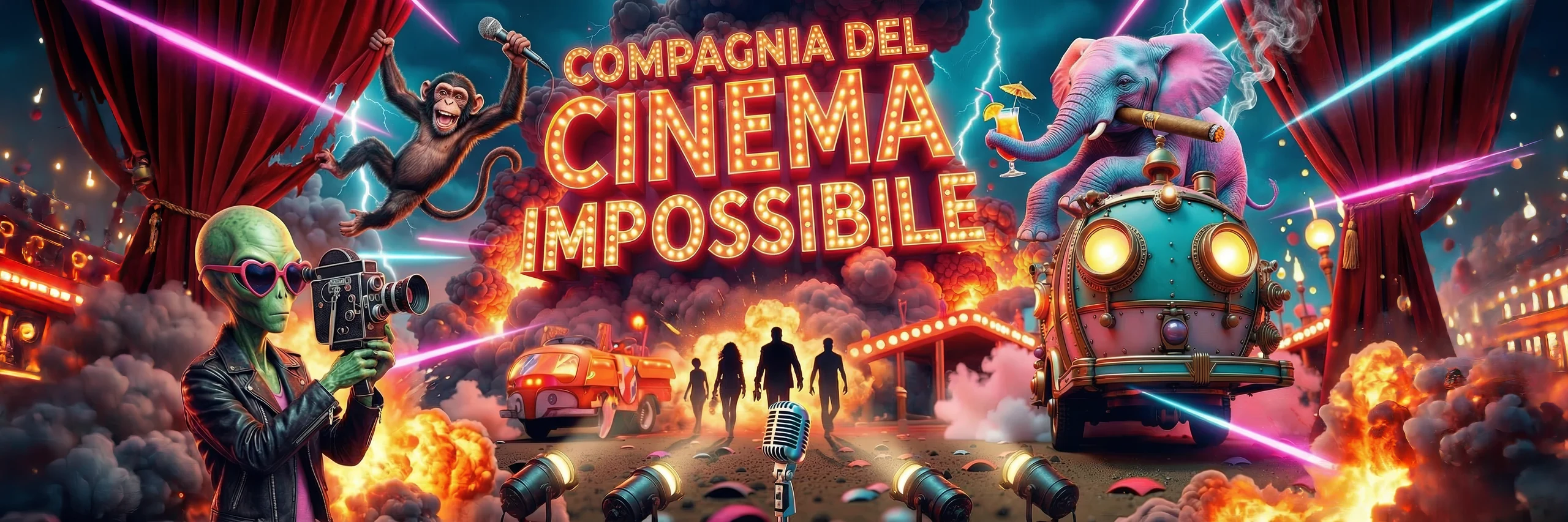 Compagnia del Cinema Impossibile — illustrated stage banner