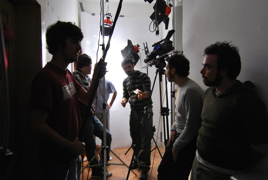 Salvatore Frisina on set