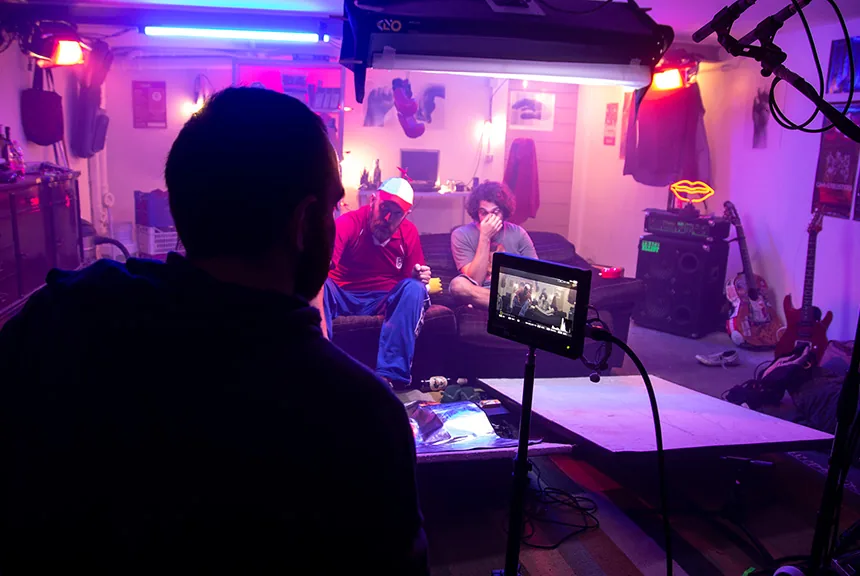 Salvatore Frisina on set